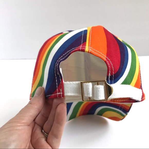 Michael Kors Rainbow Wave Pride Cotton Baseball Cap LGBTQ One Size - Picture 7 of 13